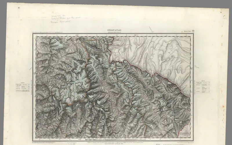 Parts of District Almora and Garhwal, N.W. Provinces, and Hundes, Tibet, Indian Atlas, qua