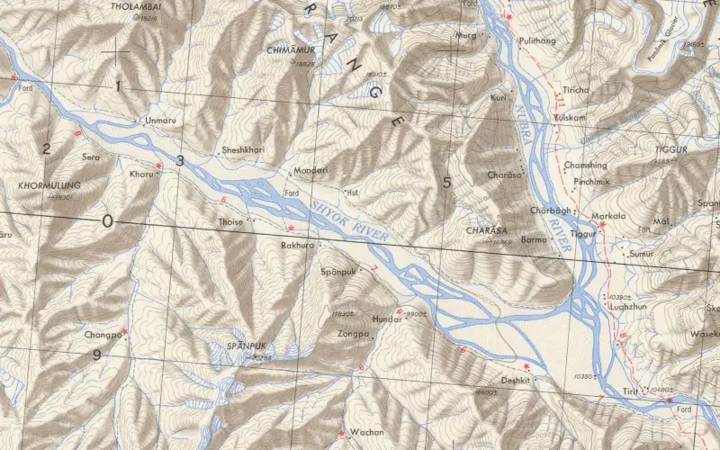 Nubra-Shyok confluence (US AMS 1954)